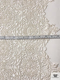 Single Scalloped Medallion Pattern Guipure Lace - Light Ivory