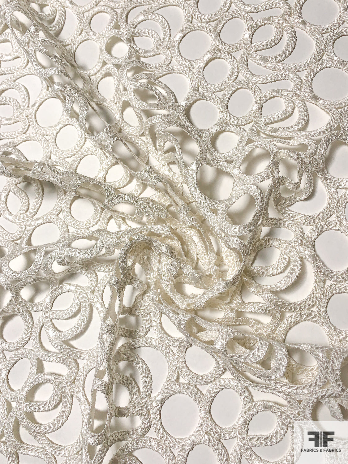 Italian Circle Swirls Guipure Lace - Ivory