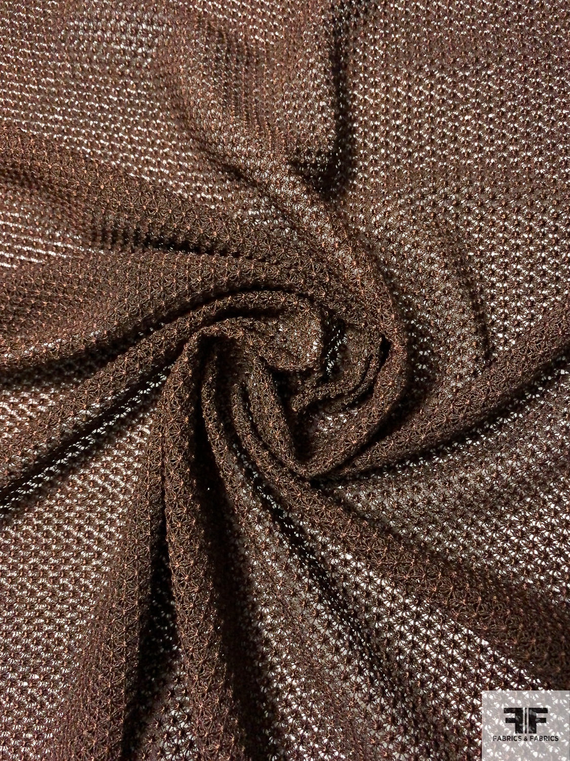 Textured Dot Guipure Lace - Chocolate Brown