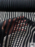 Striped Guipure Lace - Black