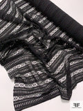 Linear Design Guipure Lace - Black