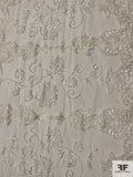 Intricate Yarn Embroidered Eyelet Tulle - Ivory