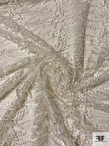 Embroidered Tulle with Fringes - Light Ivory