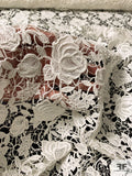 Floral Rosettes Guipure Lace - Light Ivory