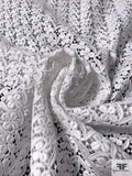 Swiss Floral Leaf Guipure Lace - White