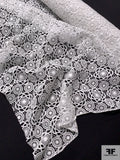 Swiss Circle and Star Medallion Guipure Lace - White