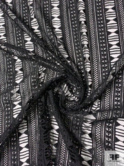 Ethno-Geometric Guipure Lace - Black