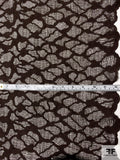 Double-Scalloped Abstract Guipure Lace - Brown