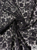 Playful Floral Crochet Lace - Black