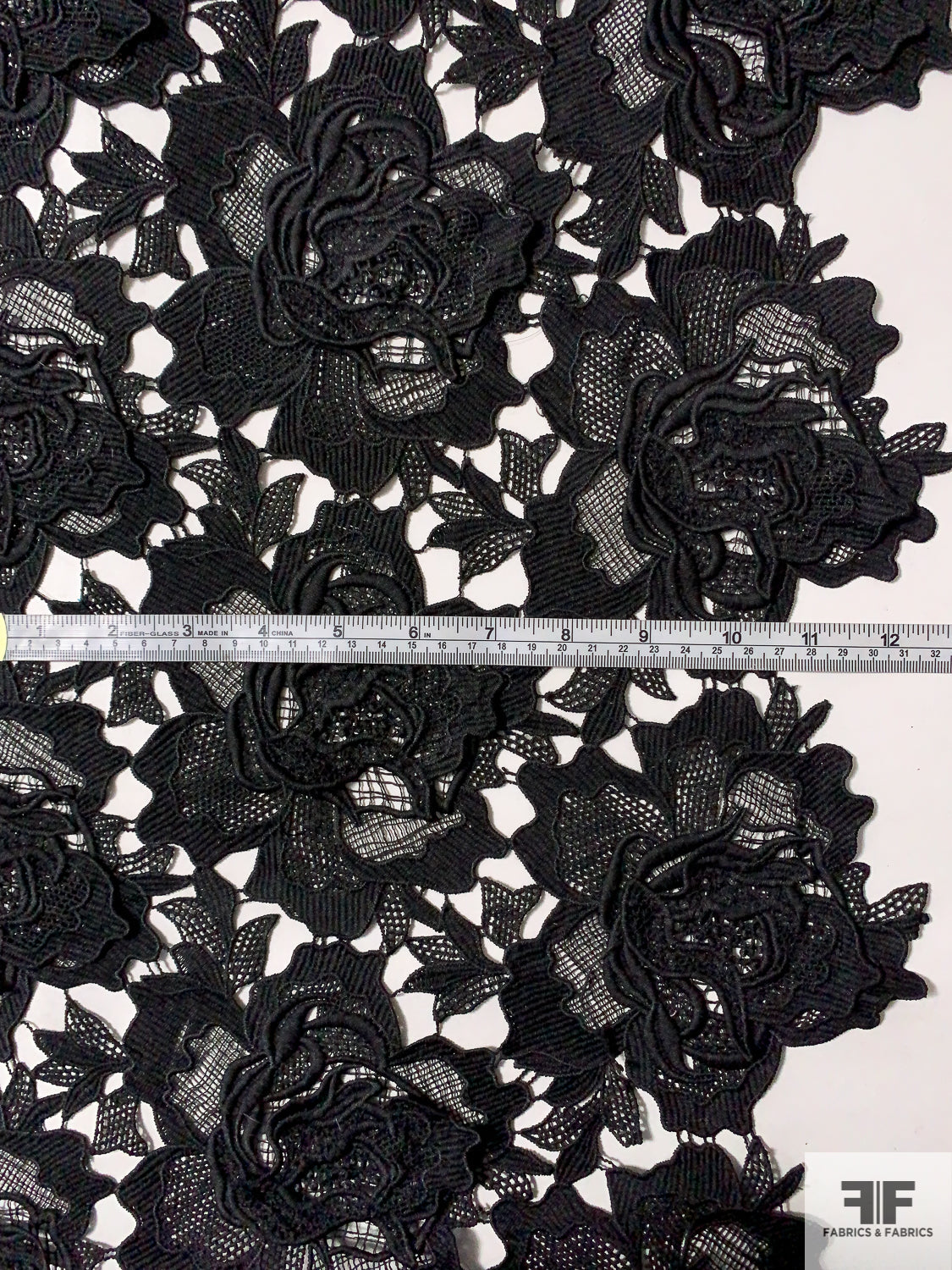 Floral Guipure Lace - Black  Lace wallpaper, Lace drawing, Fabric