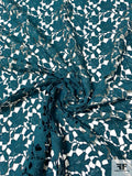 Double-Scalloped Floral Guipure Lace - Dark Teal