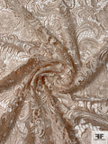 Floral Paisley Single-Scalloped Guipure Lace - Light Tan