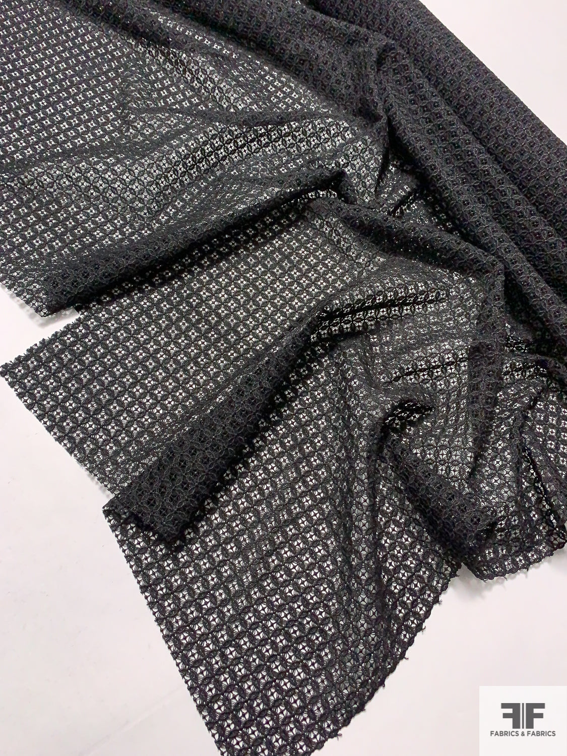Art Deco Guipure Lace - Black