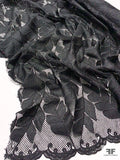 Double-Scalloped Leaf Guipure Lace - Black