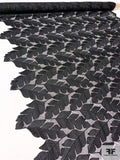Double-Scalloped Leaf Guipure Lace - Black