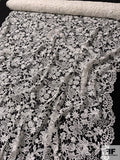 Double-Scalloped Floral Guipure Lace - Light Ivory