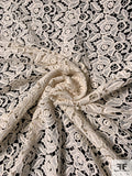 Double-Scalloped Floral Guipure Lace - Cream