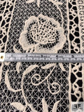Ethno-Geometric and Floral  Guipure Lace - Natural