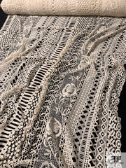 Ethno-Geometric and Floral Guipure Lace - Natural | FABRICS