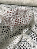 Double-Scalloped Medallion Guipure Lace on Tricot - Off-White
