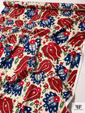 Paisley Graphic Printed Stretch Cotton Poplin - Wine Red / Navy / Beige / Green