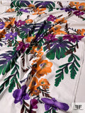 Large-Scale Tropical Leaf and Floral Printed SUPER Stretch Cotton Twill - Multicolor