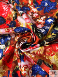 Vibrant Floral Landscape Printed Stretch Cotton Sateen - Multicolor