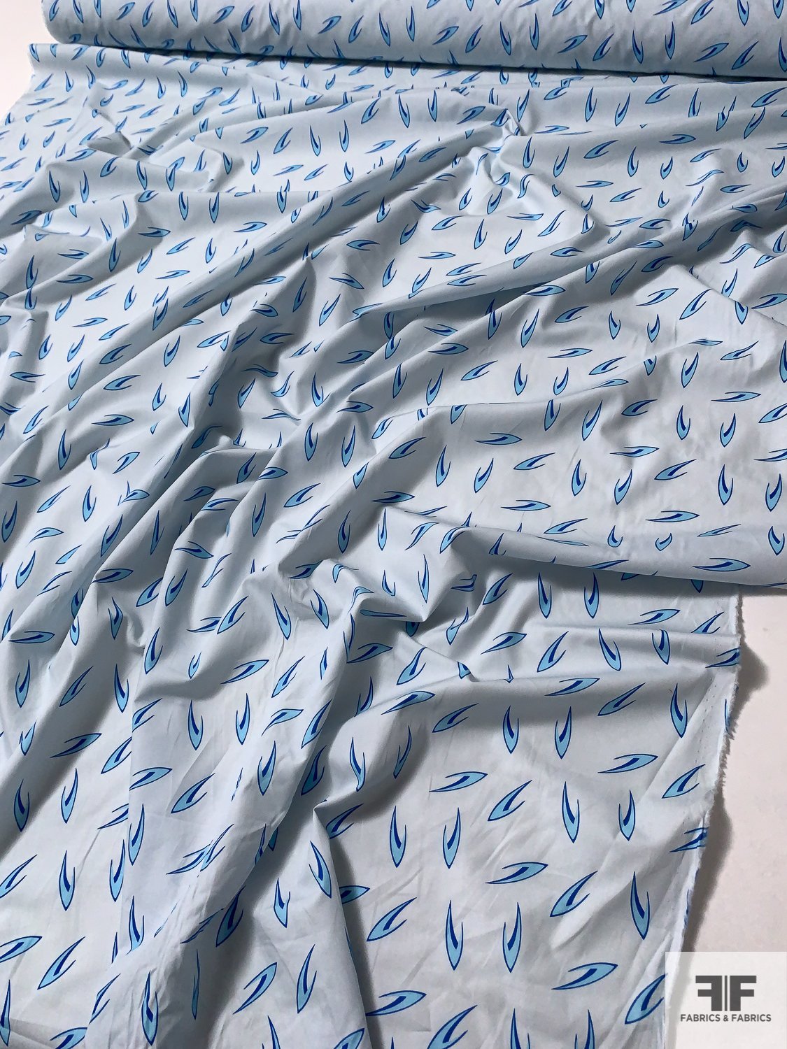 E.T. Inspired Printed Cotton Shirting - Light Blue / Sky Blue / Blue