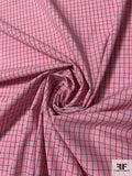 Fine Plaid Yarn Dyed Cotton Shirting - Dark Pink / Navy / White