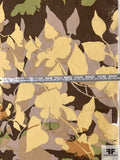 Leaf Harvest Silhouette Printed Cotton Batiste - Muted Butter / Taupe / Green / Brown