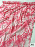 Abstract Hazy Landscape Printed Cotton Lawn - Rouge Pink / Off-White