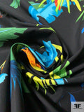Tropical Parrots in Rio Printed Cotton Poplin - Multicolor / Black