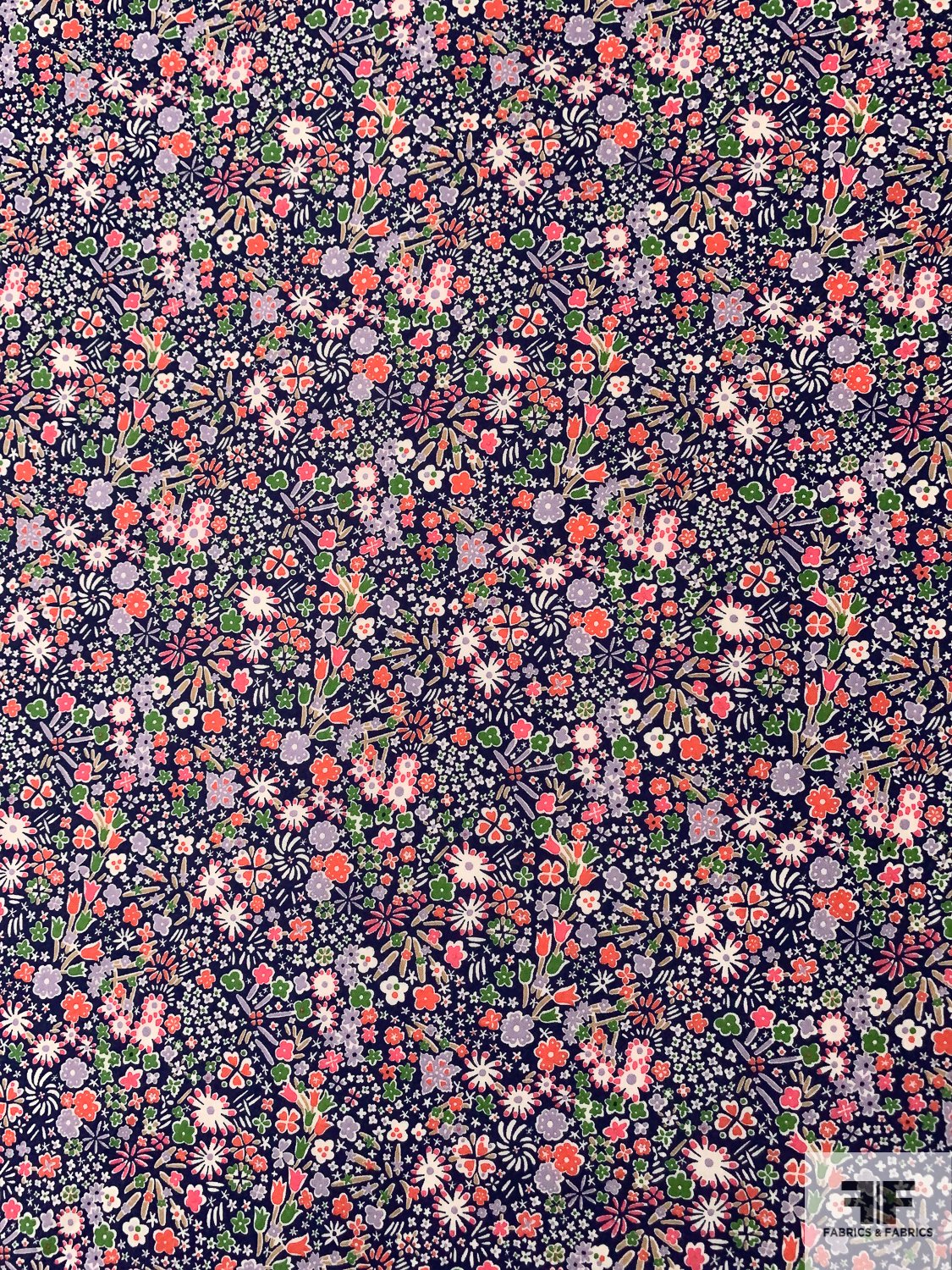 Liberty of London Ditsy Floral Printed Cotton Lawn - Navy / Multicolor