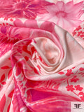 Summer Floral Brushed Stretch Cotton Sateen-Twill - Magenta / Light Pink / Blush