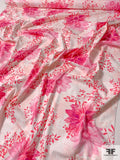 Summer Floral Brushed Stretch Cotton Sateen-Twill - Magenta / Light Pink / Blush