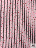 Ditsy Cherries and Striped Fine Cotton Voile - Light Pink / Pink / Red / Green / Black