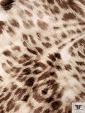 Animal Pattern Fine Brushed Stretch Cotton Sateen - Beige / Brown / Black