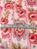 Floral Tracks Printed Cotton Voile - Pink / Light Pink / Grey / Olive