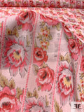 Floral Tracks Printed Cotton Voile - Pink / Light Pink / Grey / Olive