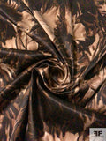 Wild Floral Stretch Shiny Cotton Satin - Shades of Brown