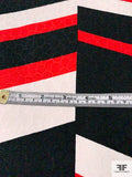 Italian Bold Geometric Jacquard Cotton Pique - Red / Black / White