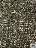 Italian Hazy Pebble-Look Printed Stretch Cotton Sateen - Dark Olive Green / Beige