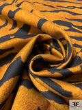 Tiger Pattern Ponte-Like Fused Stretch Cotton - Golden Orange / Black