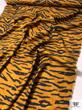 Tiger Pattern Ponte-Like Fused Stretch Cotton - Golden Orange / Black
