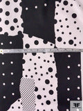 Polka Dot Collage Printed Cotton Sateen - Black / White