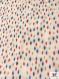 Hazy Dots Printed Fine Stretch Cotton Poplin - Cream / Blue / Red / Navy / Tan