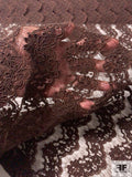French Alençon Lace - Chocolate Brown