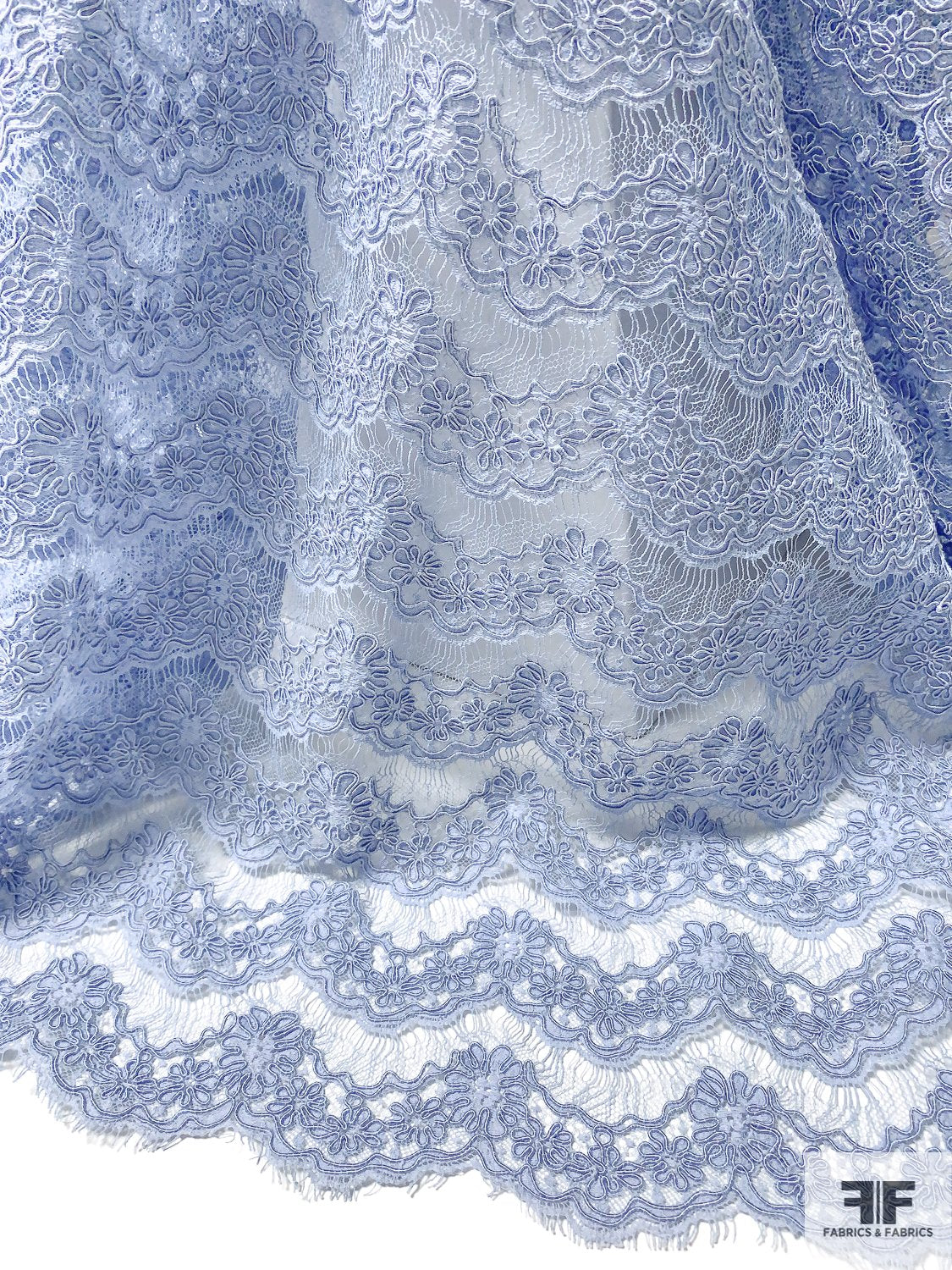 French Alençon Lace - Periwinkle | FABRICS & FABRICS – Fabrics & Fabrics