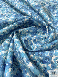 Ditsy Floral Printed Cotton Batiste - Shades of Blue / Off-White