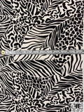 Animal Pattern Collage Cotton Blend Faille - Black / Off-White